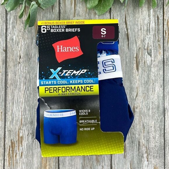 Boys' Hanes X-Temp Stretch Active Underwear Boxer Briefs 6-Pack Size XL - Picture 1 of 5